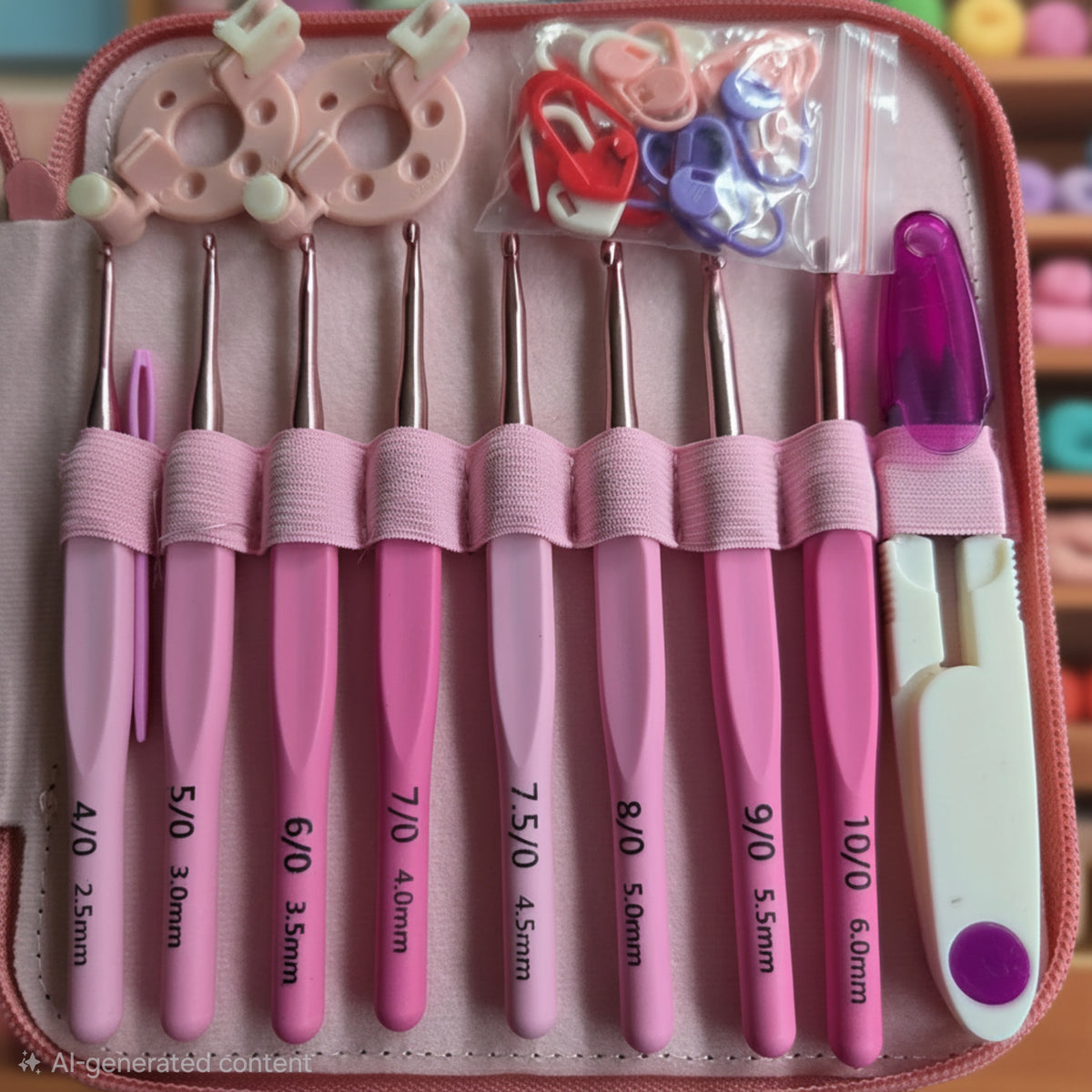 Crochet Set Case - Pink